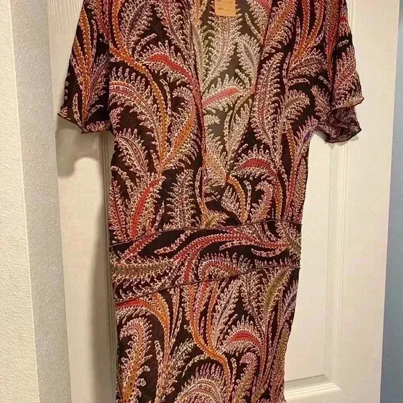 Central Park West Womens Silk Mini Drop Waist Deep V Neck Dress Nordstrom medium - Picture 8 of 12